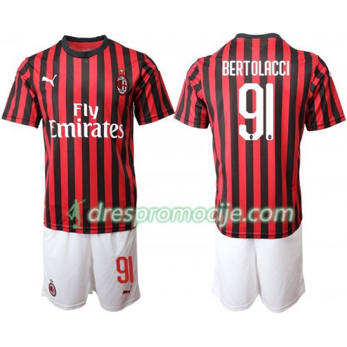 AC Milan Dres BERTOLACCI 91 Dječji Domaći 2019/20 Kratkih Rukava AC Milan Dres BERTOLACCI 91 Dječji Domaći 2019/20 Kratkih Rukava